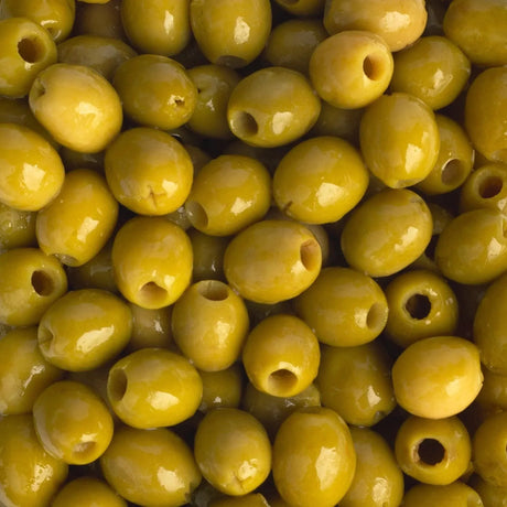 Pitted green olives, premium artisanal, all-natural, gluten-free, keto-friendly, small-batch Perello