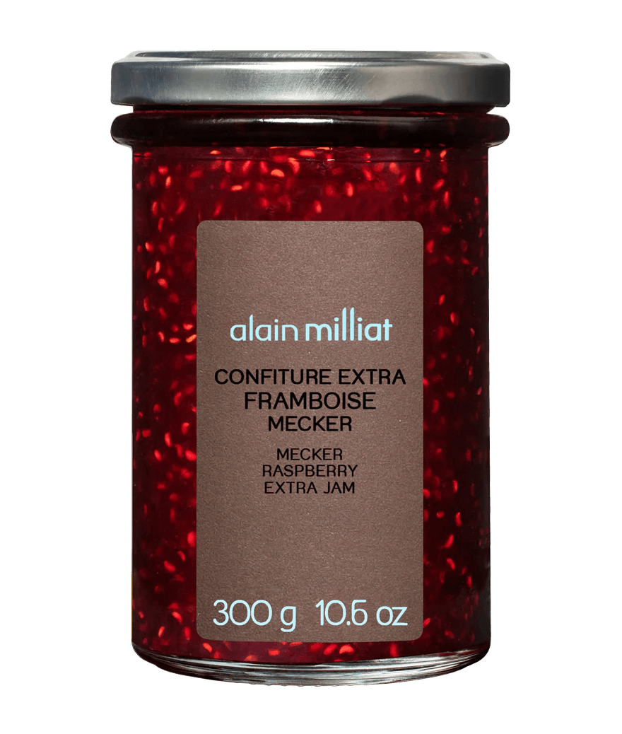 Mecker Raspberry Jam by Alain Milliat, 10.6 oz (300g) | GMO-Free | Imported from France