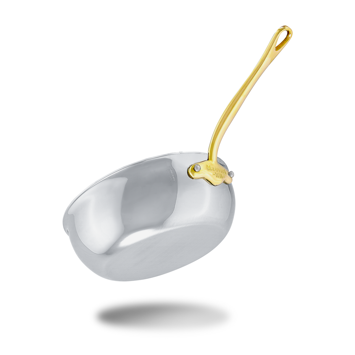 Mauviel 1830 M'COOK B 5-Ply Chef Pan With Lid, Brass Handle