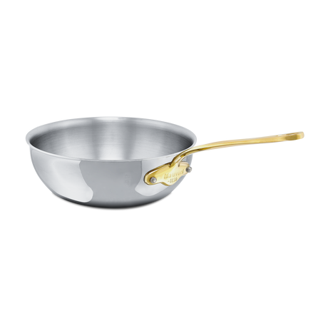 Mauviel 1830 M'COOK B 5-Ply Chef Pan With Lid, Brass Handle