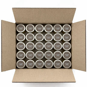Box of artisanal French Dijon mustard jars, premium all-natural condiment, small-batch imported