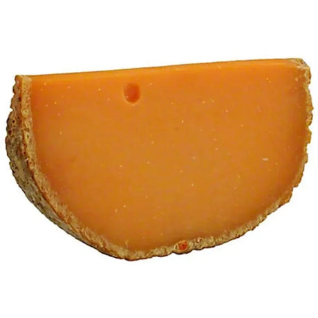 French artisan-aged cheese wedge with orange interior and natural rind, from The French Pantry