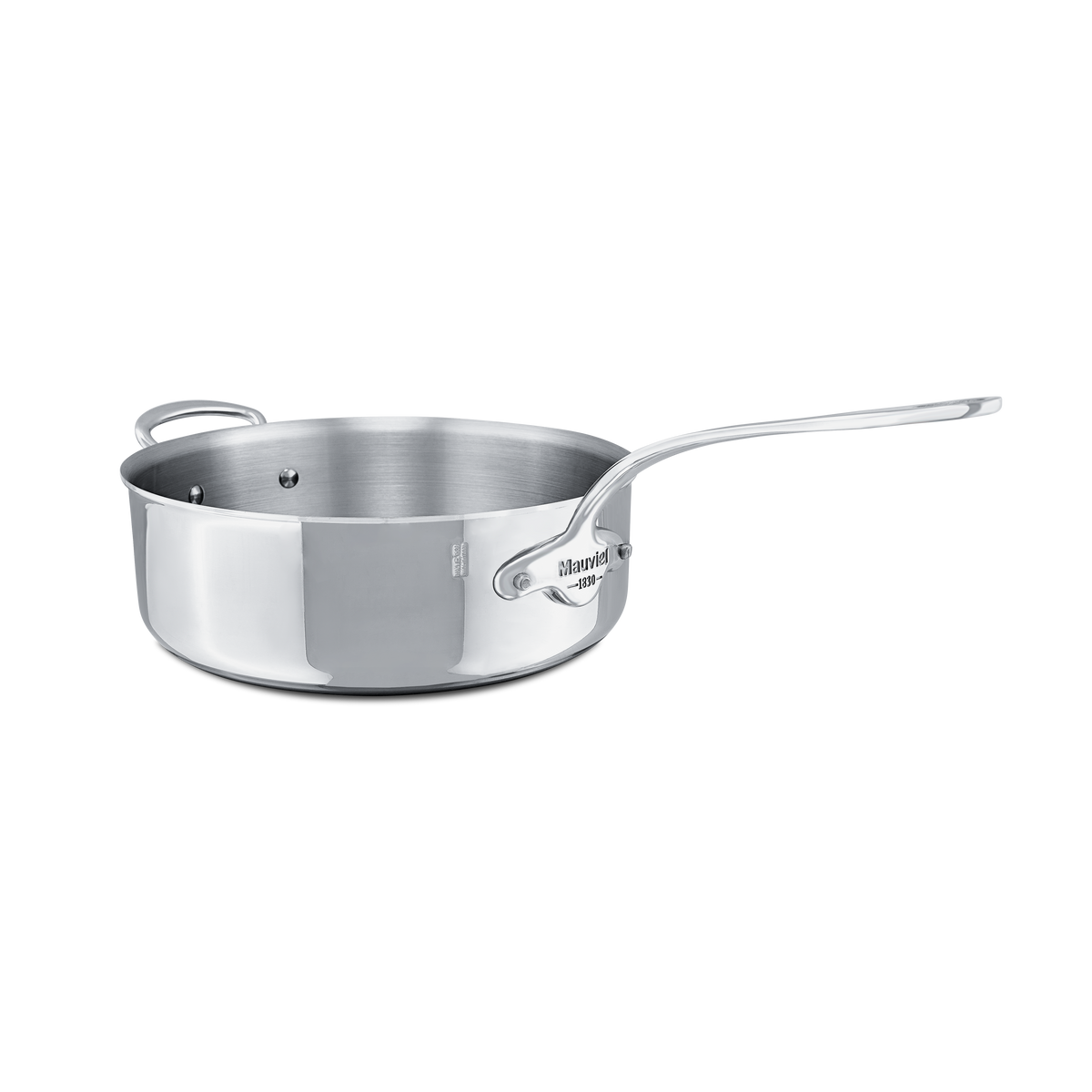 Mauviel 1830 M'COOK 5-Ply Saute Pan With Lid With Helper Handle, Cast Stainless Steel Handle, 6.2-Qt