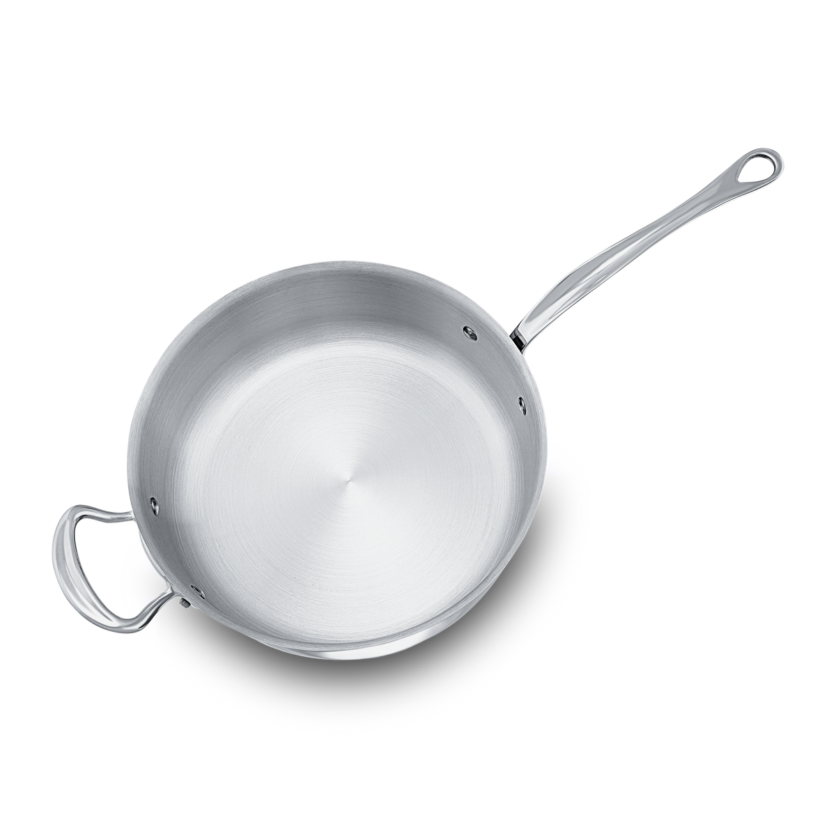 Mauviel 1830 M'COOK 5-Ply Saute Pan With Lid With Helper Handle, Cast Stainless Steel Handle, 6.2-Qt