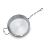 Mauviel 1830 M'COOK 5-Ply Saute Pan With Lid With Helper Handle, Cast Stainless Steel Handle, 6.2-Qt