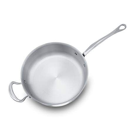 Mauviel 1830 M'COOK 5-Ply Saute Pan With Lid With Helper Handle, Cast Stainless Steel Handle, 6.2-Qt