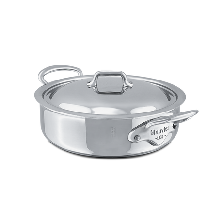 Mauviel 1830 M'COOK 5-Ply Rondeau With Lid, Cast Stainless Steel Handle