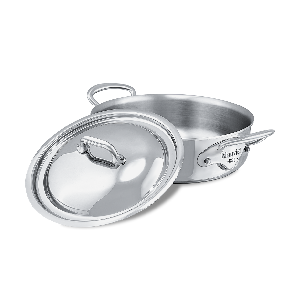 Mauviel 1830 M'COOK 5-Ply Rondeau With Lid, Cast Stainless Steel Handle