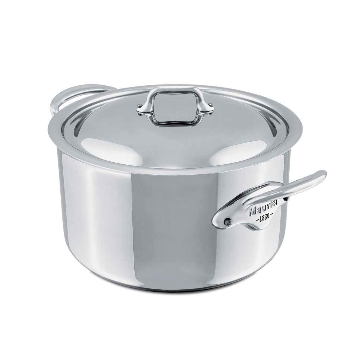 Mauviel 1830 M'COOK 5-Ply Stewpan With Lid, Cast Stainless Steel Handles