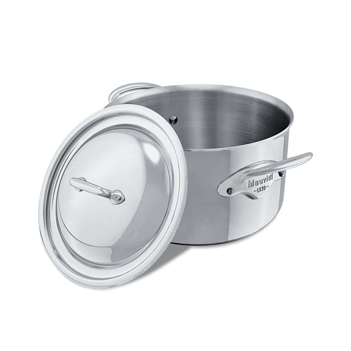 Mauviel 1830 M'COOK 5-Ply Stewpan With Lid, Cast Stainless Steel Handles