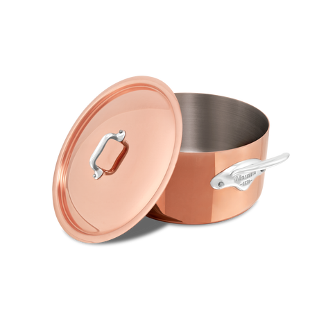 Mauviel 1830 M'3 S Copper Stewpan With Lid, Cast Stainless Steel Handles, 6.3-Qt