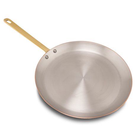 Mauviel 1830 M'Heritage M'150 B Copper Crepe Pan With Brass Handle, 11.8-In