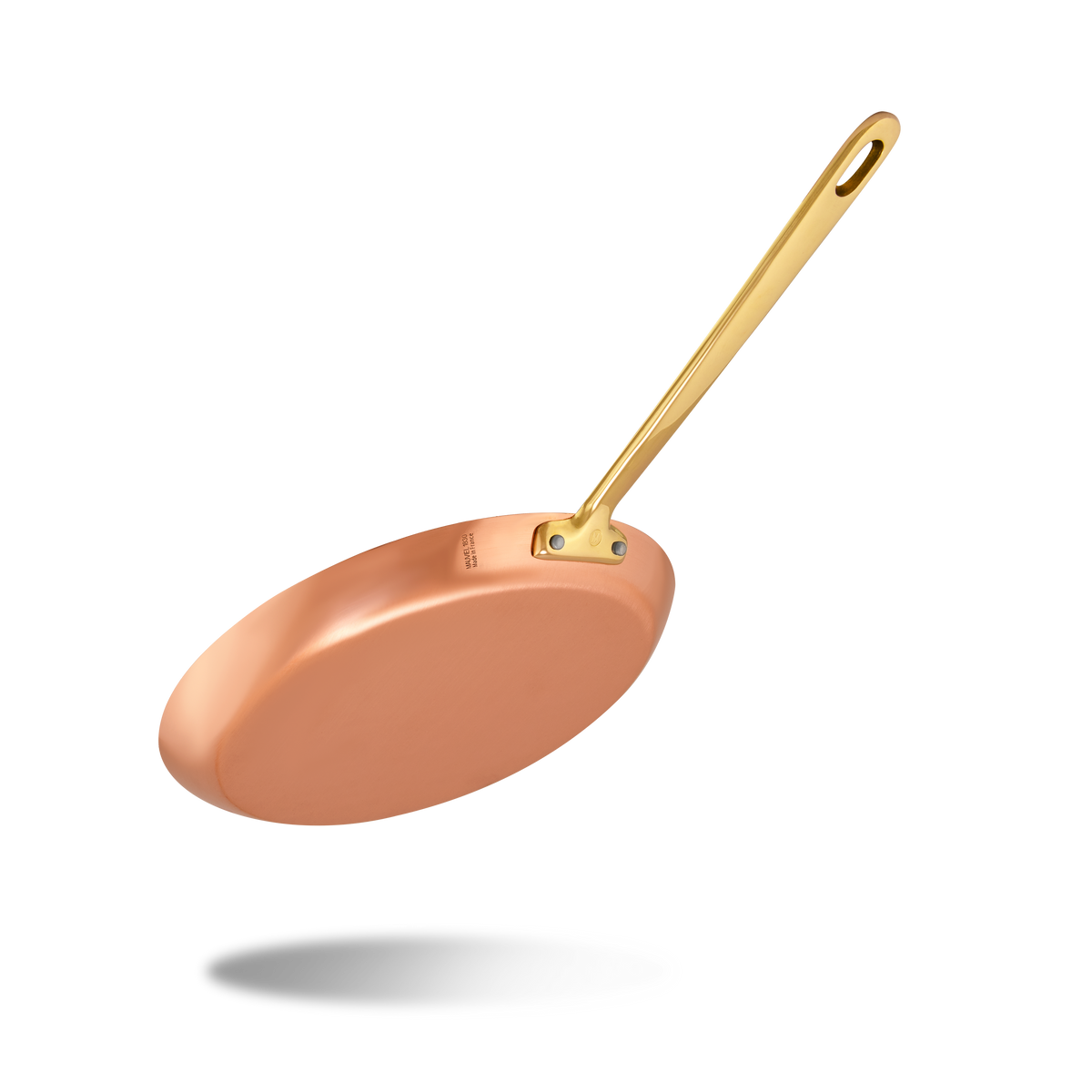 Mauviel 1830 M'Heritage M'150 B Copper Crepe Pan With Brass Handle, 11.8-In