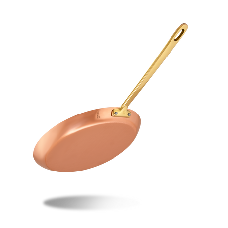 Mauviel 1830 M'Heritage M'150 B Copper Crepe Pan With Brass Handle, 10.2 In