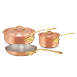 Mauviel 1830 M'Heritage M'150 B 5-Piece Copper Cookware Set With Brass Handles