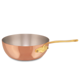 Mauviel 1830 M'Heritage M'150 B Copper Chef Pan With Lid and Brass Handle