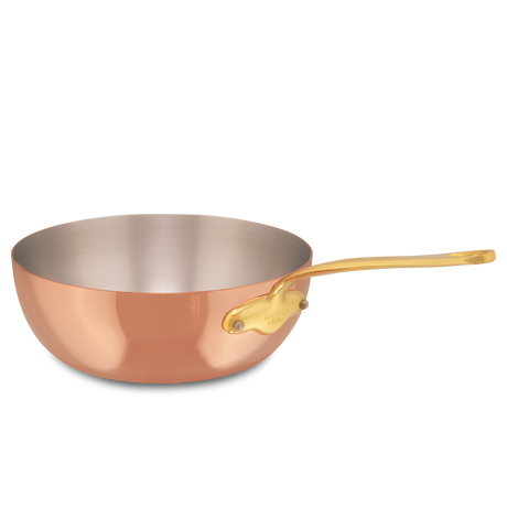Mauviel 1830 M'Heritage M'150 B Copper Chef Pan With Lid and Brass Handle