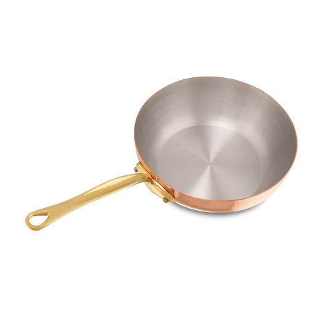 Mauviel 1830 M'Heritage M'150 B Copper Chef Pan With Lid and Brass Handle