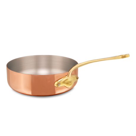 Mauviel 1830 M'Heritage M'150 B Copper Saute Pan With Lid, Brass Handle