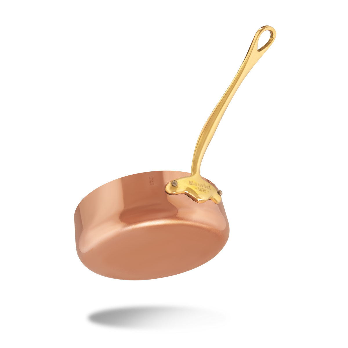 Mauviel 1830 M'Heritage M'150 B Copper Saute Pan With Lid, Brass Handle