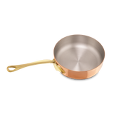 Mauviel 1830 M'Heritage M'150 B Copper Saute Pan With Lid, Brass Handle