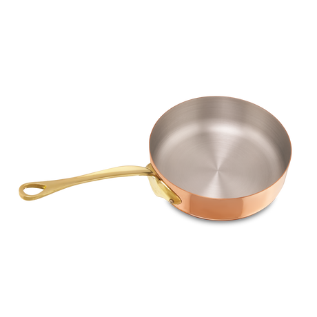 Mauviel 1830 M'Heritage M'150 B Copper Saute Pan With Lid, Brass Handle