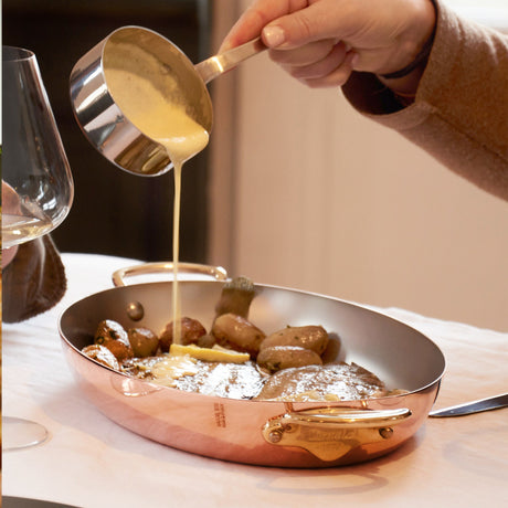 Mauviel 1830 M'Heritage M'150 B Copper Oval Gratin Pan With Brass Handles