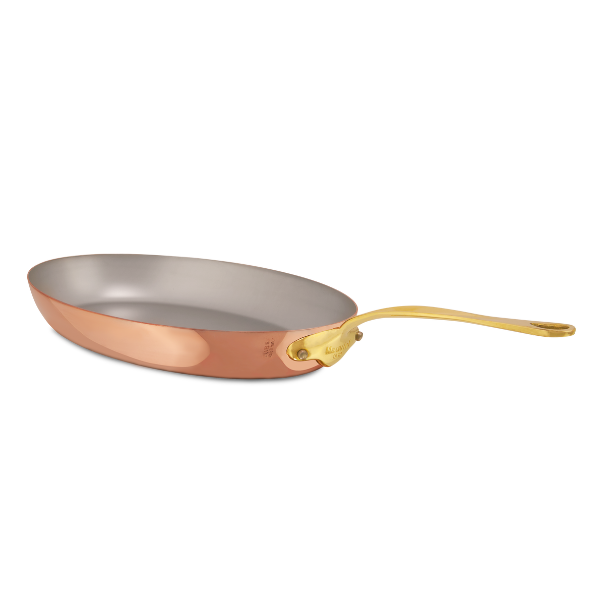 Mauviel 1830 M'Heritage M'150 B Copper Oval Frying Pan With Brass Handle