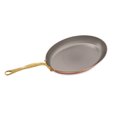 Mauviel 1830 M'Heritage M'150 B Copper Oval Frying Pan With Brass Handle