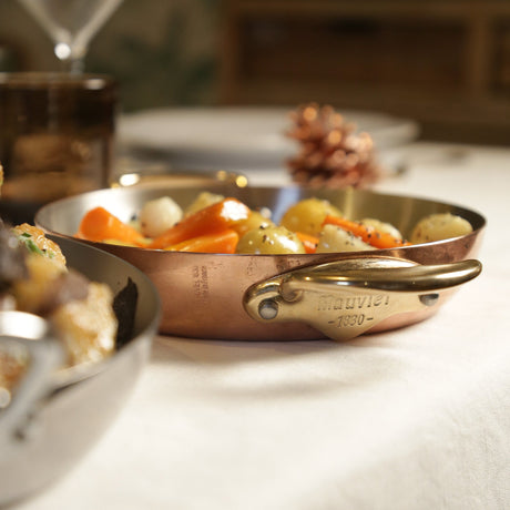 Mauviel 1830 M'Heritage M'150 B Copper Round Pan With Brass Handles