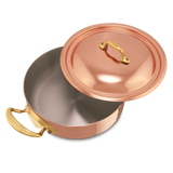 Mauviel 1830 M'Heritage M'150 B Copper Rondeau With Lid and Brass Handles