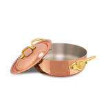 Mauviel 1830 M'Heritage M'150 B Copper Rondeau With Lid and Brass Handles