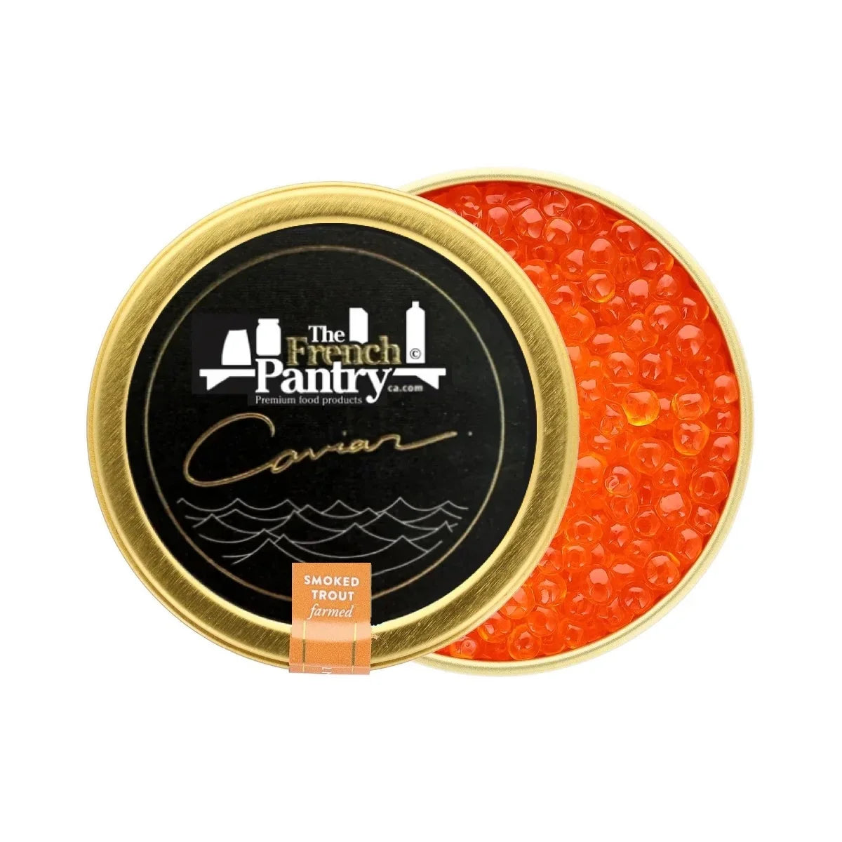 Smoked trout caviar from The French Pantry in a gold tin