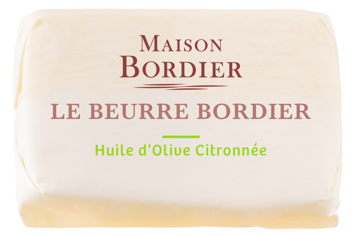 Churned Lemon-Olive Oil Butter by Bordier (4.4 oz) | Hand-made, Grass Fed | Imported from France