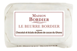 French butter with chocolate and Ghana cocoa bean pieces, wrapped, Maison Bordier label