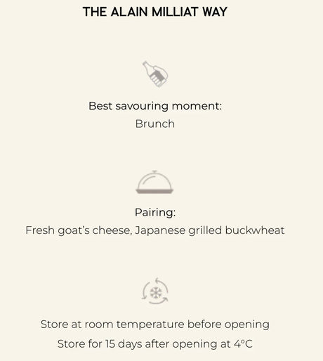 Alain Milliat pairing guide with brunch, goat cheese, Japanese buckwheat, French gourmet tips