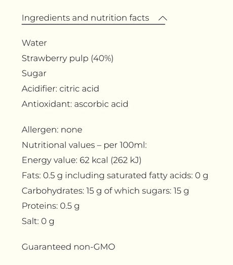 French Pantry strawberry jam nutrition facts and ingredients, non-GMO, allergen-free label