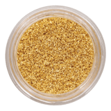 Jar of edible 23-carat gold powder, premium French gourmet decoration, top view