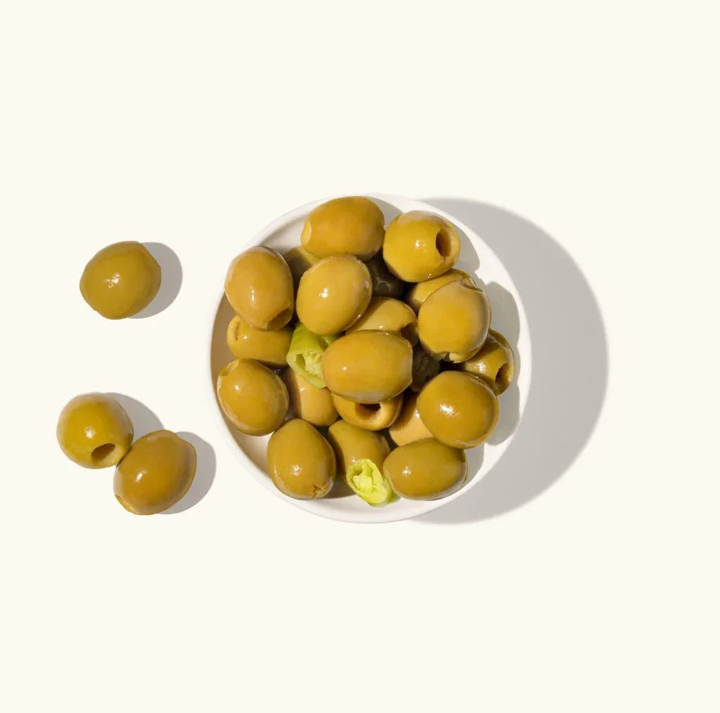 Green Gordal Pitted Olives With Hot Chili by Perelló | Imported