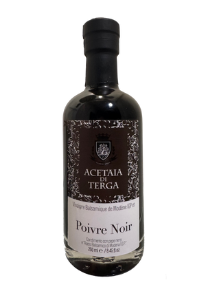 PGI Balsamic Vinegar and Black Pepper by Terga (8.45 fl oz) | Imported from Modena, Italy