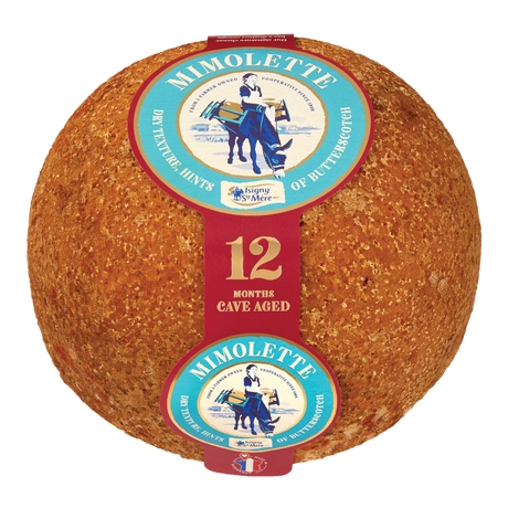 Isigny Ste Mère Mimolette 12 months cave aged whole French cheese wheel