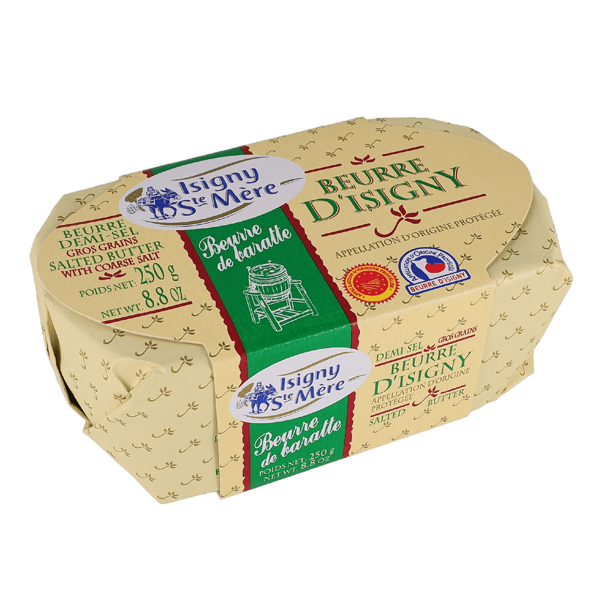 Salted Churned Isigny Butter by Isigny Ste-Mere (8.8 oz) | Additive-Free | Imported from France - The French Pantry