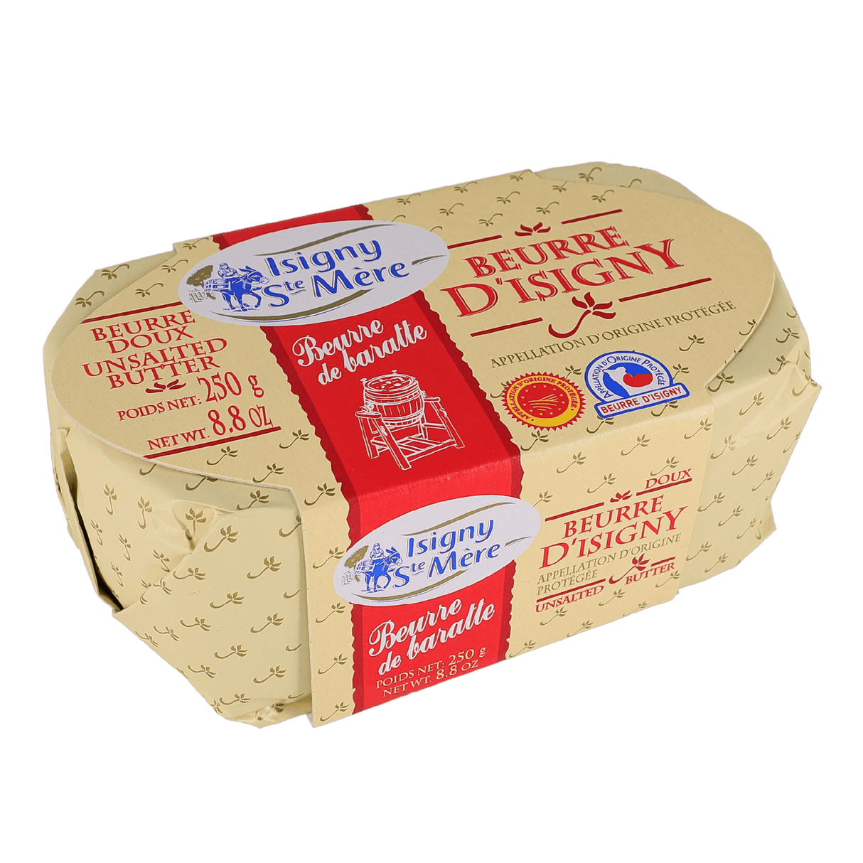 Unsalted Churned Isigny Butter by Isigny Ste-Mere (8.8 oz) | Additive-Free | Imported from France - The French Pantry
