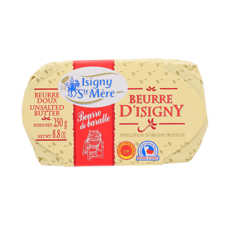 Unsalted Churned Isigny Butter by Isigny Ste-Mere (8.8 oz) | Additive-Free | Imported from France - The French Pantry