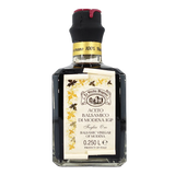 250ml bottle of Modena balsamic vinegar with gold label and wax-sealed cap