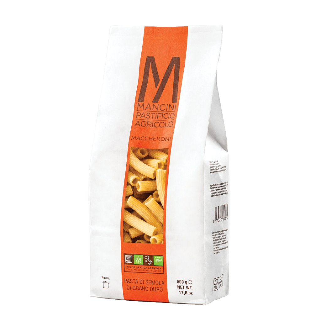 Maccheroni Pasta by Mancini Pastificio Agricolo (17.6 oz) | Semolina and water only | Imported from Italy - The French Pantry