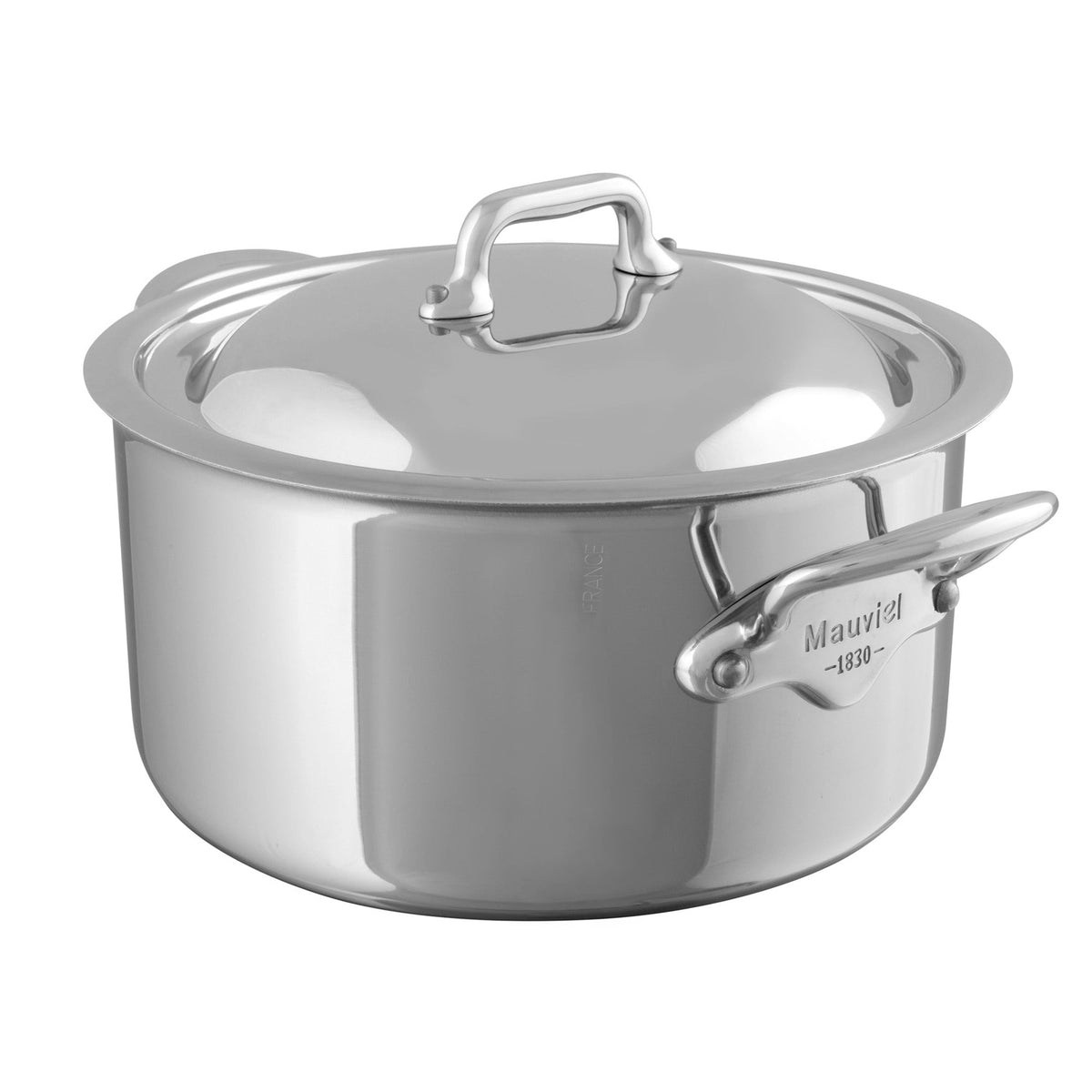 Mauviel 1830 M'COOK 5-Ply Stewpan With Lid, Cast Stainless Steel Handles