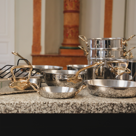 Mauviel 1830 M'COOK B 5-Ply Saute Pan With Brass Handle