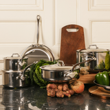 Mauviel 1830 M'COOK 5-Ply Saute Pan With Lid With Helper Handle, Cast Stainless Steel Handle, 6.2-Qt