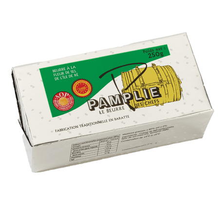 Box of Pamplie butter on a gray background